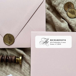 Elegant kalligrafi formell bröllops returadress etikett