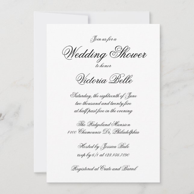 Elegant Kalligrafi Formell Möhippa Inbjudningar (Framsida)