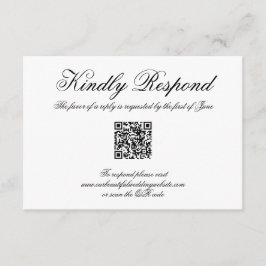 Elegant Kalligrafi Formell QR-kod Bröllop OSA Kort