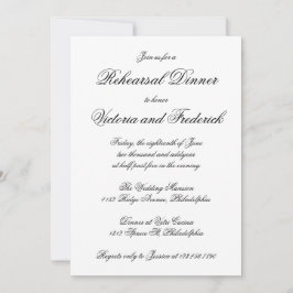 Elegant Kalligrafi Formell repetitionsmiddag Inbjudningar