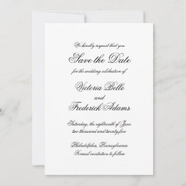 Elegant kalligrafi formell vigsel spara datumet