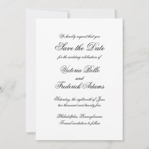 Elegant kalligrafi formell vigsel spara datumet