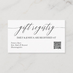 Elegant Kalligrafi Gåsteregister QR-kod Tilläggskort