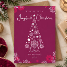 Elegant Kalligrafi God Jul Magenta