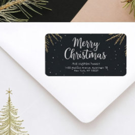 Elegant kalligrafi God Jul Returadress Adressetikett