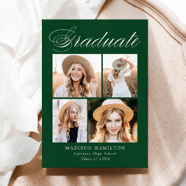 Elegant Kalligrafi Grönt 4 Foto Studenten Meddelande