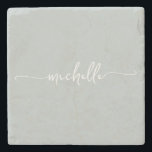 Elegant kalligrafi Grönt skript Monogram Namn Stenunderlägg<br><div class="desc">Elegant Chic Modern Sagegrön Monogram Namn Signatur Script Anpassad Personlig Stenskydd. Denna design har ett anpassat namn i en kursiv handskriven svansfont kalligrafi (eller typografi) på sagegrön eller dammig grön bakgrund. Dessa är lätta att anpassa. Fin stilfullt kvinnlig husvärmegåva, bröllop, också för födelsedag, bröllopsdusch, 16-årsfest, mors dag och Det är...</div>