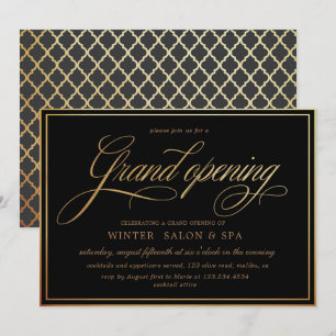 elegant kalligrafi guld Grand Opening Inbjudningar