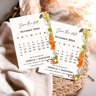 Elegant kalligrafi Höstpumpa Bröllop Spara Datumet