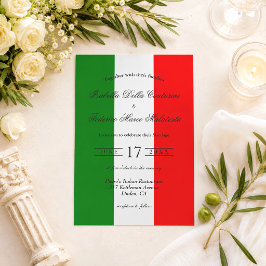 Elegant kalligrafi Italien Flagga Italiensk Bröllo Inbjudningar