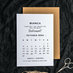 Elegant kalligrafi kalender brudtärna förslag  