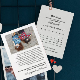 Elegant kalligrafi kalender brudtärna förslag  