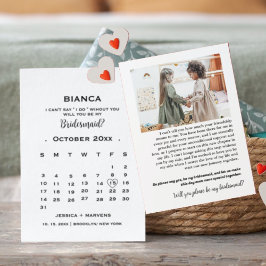 Elegant kalligrafi kalender brudtärna förslag  