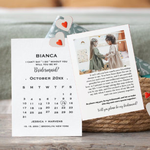 Elegant kalligrafi kalender brudtärna förslag