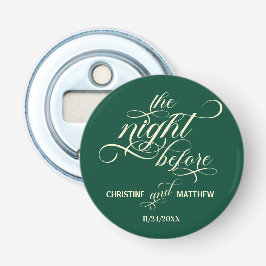 Elegant Kalligrafi Kvällen Före Teal Favor Flasköppnare