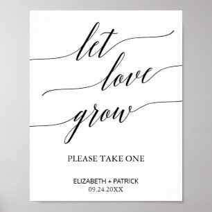 Elegant kalligrafi Låt kärlek växa Förmånsskylt Poster