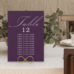 Elegant Kalligrafi Lila Bord säteskort Inbjudningar