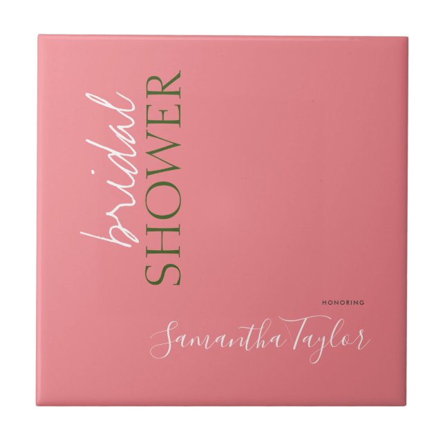 Elegant kalligrafi minimalist bröllopsdusch kakelplatta (Framsidan)