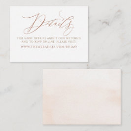 Elegant kalligrafi minimalistisk bröllopsinformati tilläggskort