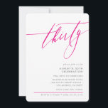 ELEGANT Kalligrafi minst 30:e party shock rosa Inbjudningar<br><div class="desc">genom kat masard / WWW.SIMPLYSWEETPAPERIE.COM Kärlek,  men vill se vissa förändringar - ett annat färg-schema,  produkt,  foto eller anpassad för ett annat tillfälle - inga bekymmer bara kontakta mig,  kat@simplysweetPAPERIE.com Jag är lycklig för att hjälpa till!</div>