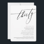 ELEGANT Kalligrafi minst 30:e party svart Inbjudningar<br><div class="desc">genom kat masard / WWW.SIMPLYSWEETPAPERIE.COM Kärlek,  men vill se vissa förändringar - ett annat färg-schema,  produkt,  foto eller anpassad för ett annat tillfälle - inga bekymmer bara kontakta mig,  kat@simplysweetPAPERIE.com Jag är lycklig för att hjälpa till!</div>