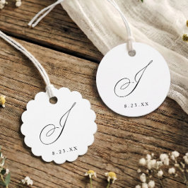 Elegant kalligrafi monogram initial J bröllop Gåvor Etiketter