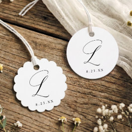 Elegant kalligrafi monogram initial L bröllop Gåvor Etiketter