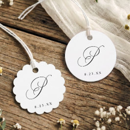 Elegant kalligrafi monogram initial P bröllop Gåvor Etiketter