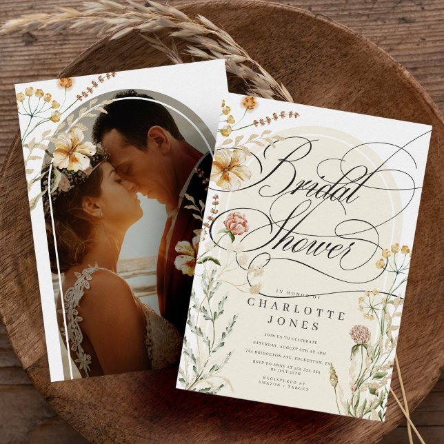 Elegant Kalligrafi och fotohemisk Möhippa Inbjudningar (Skapare uppladdad)