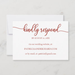 Elegant kalligrafi online bröllops-svarskort OSA kort