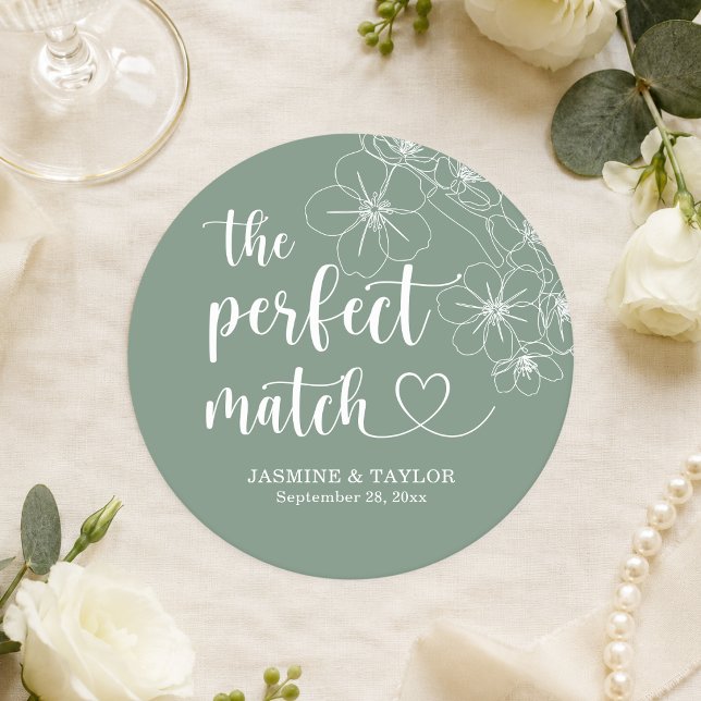 Elegant kalligrafi perfekt matchande bröllop  underlägg papper rund (Skapare uppladdad)