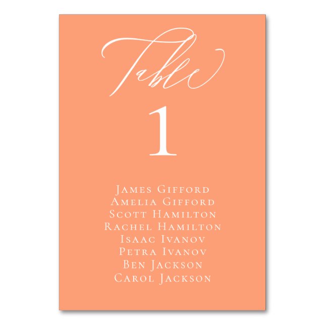 Elegant Kalligrafi - perifera sittande Bord-kort Bordsnummer (Framsidan)