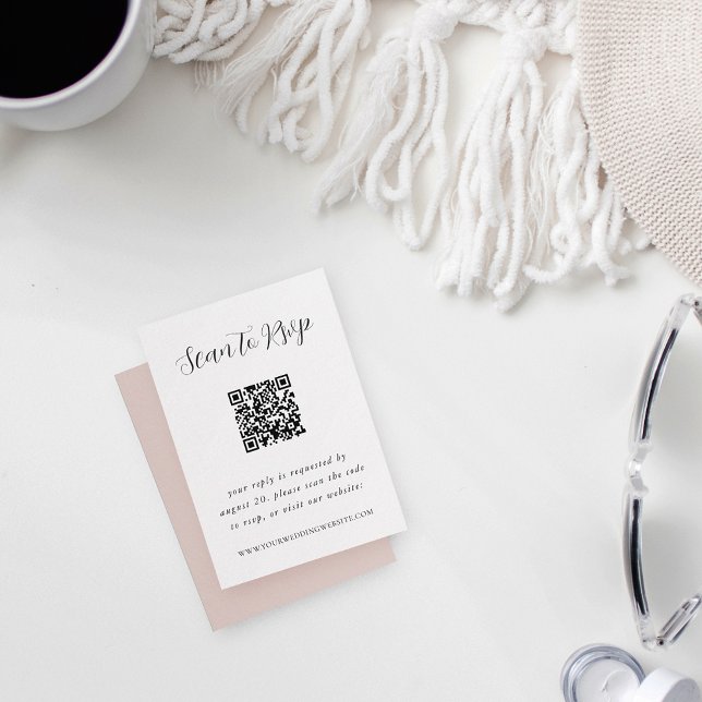 Elegant Kalligrafi QR-kod RSVP Tilläggskort (Skapare uppladdad)