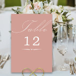 Elegant Kalligrafi Ro Guld Bröllop Bordsnummer<br><div class="desc">bordsnummer-kort för ro bröllop med elegant-kalligrafi och redigerbart bordsnummer. Enkel, modern, minimalistisk utformning för kostym i bröllop färg. Bord är skrivet i handskript och mallen är redo för dig att redigera bordsnumret. I min samling i Bröllop Färg finns en samordning av inbjudningar, stationär utrustning och händelsemedagar. Om du vill ha...</div>