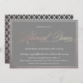 elegant kalligrafi ro guld Rehearsal Dinner Inbjudningar