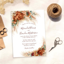 Elegant kalligrafi Romantisk blomster Boho bröllop