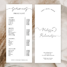 Elegant Kalligrafi Skript Minimal Prislista Meny