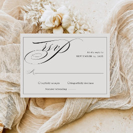 Elegant Kalligrafi Skript Monogram Bröllop OSA Kort
