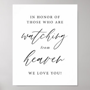 Elegant kalligrafi som tittar från himlen minnesta poster