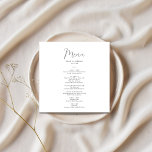 Elegant Kalligrafi Square Bröllop Meny<br><div class="desc">Elegant Calligraphy Square Bröllop Menu</div>
