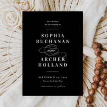 Elegant kalligrafi svart och vit bröllops- 