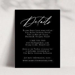 Elegant kalligrafi svart och vit detaljer tilläggskort