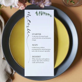 Elegant Kalligrafi, svart och vitt bröllop Meny