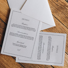 Elegant kalligrafi Svarta och vita bröllopsdetalje Tilläggskort