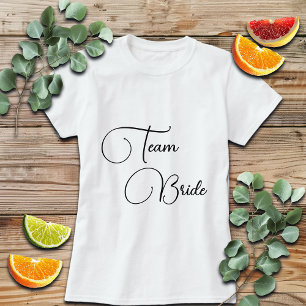Elegant Kalligrafi Team Brud Bröllop T Shirt