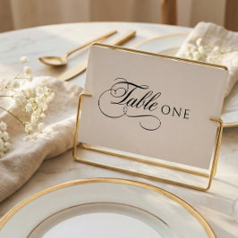 Elegant kalligrafi vigselbord nummer bordsnummer