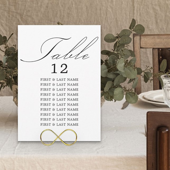 Elegant Kalligrafi Vit Bord-platskort Inbjudningar (Skapare uppladdad)