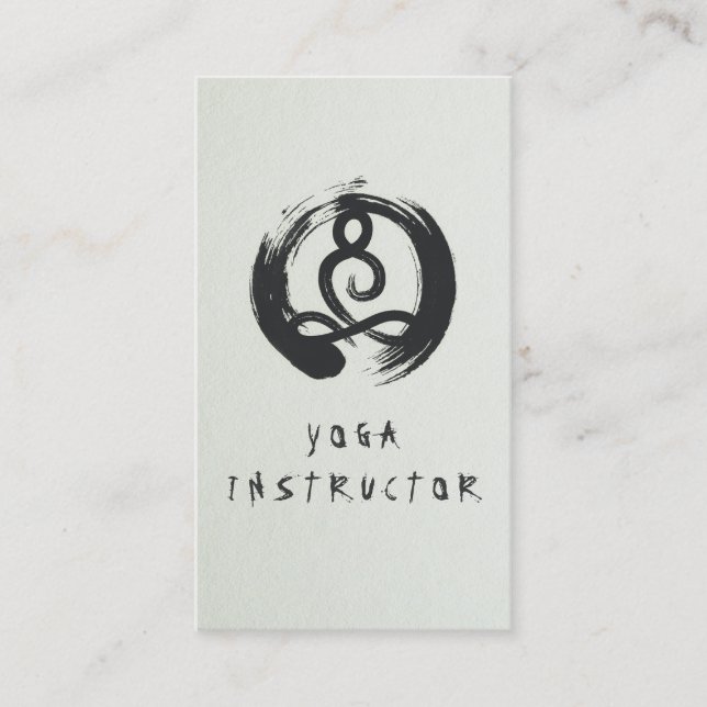 Elegant Kalligrafi Yoga Meditation ZEN OM Symbol Visitkort (Framsida)