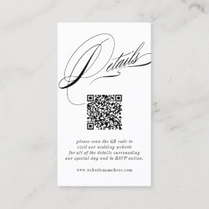 Elegant kalligrafidetaljer QR-kod Visitkort