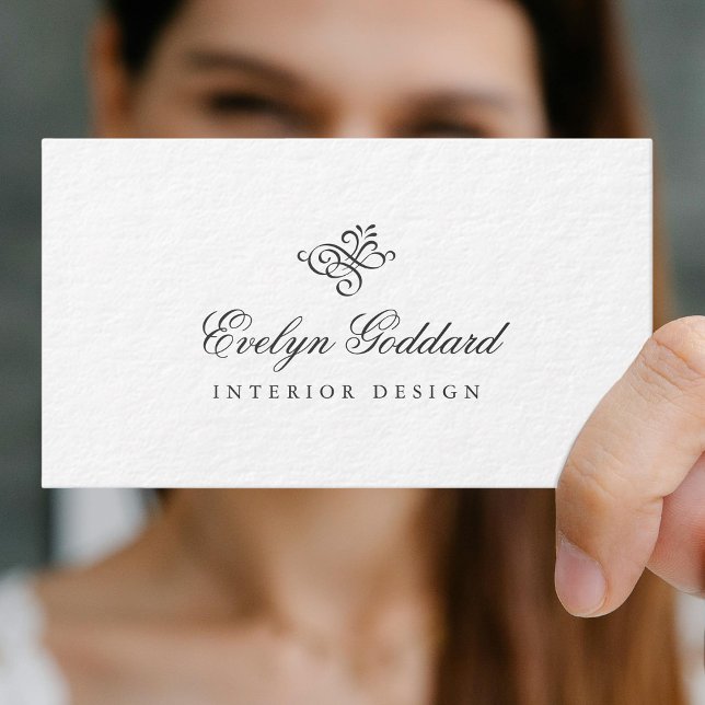Elegant kalligrafisk typsnitt med flourish profess visitkort (Skapare uppladdad)